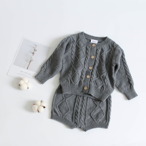 knitted baby pants suit